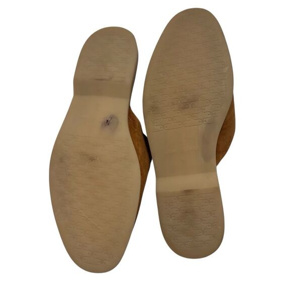 Sam Edelman Kira Bit Brown Leather Suede Mule Loafers with Gold Accent 9.5M - Picture 10 of 10